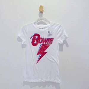 Chaser Bowie Lightning Graphic Printed Crew Neck Short Sleeve Tee Shirt (NWT)